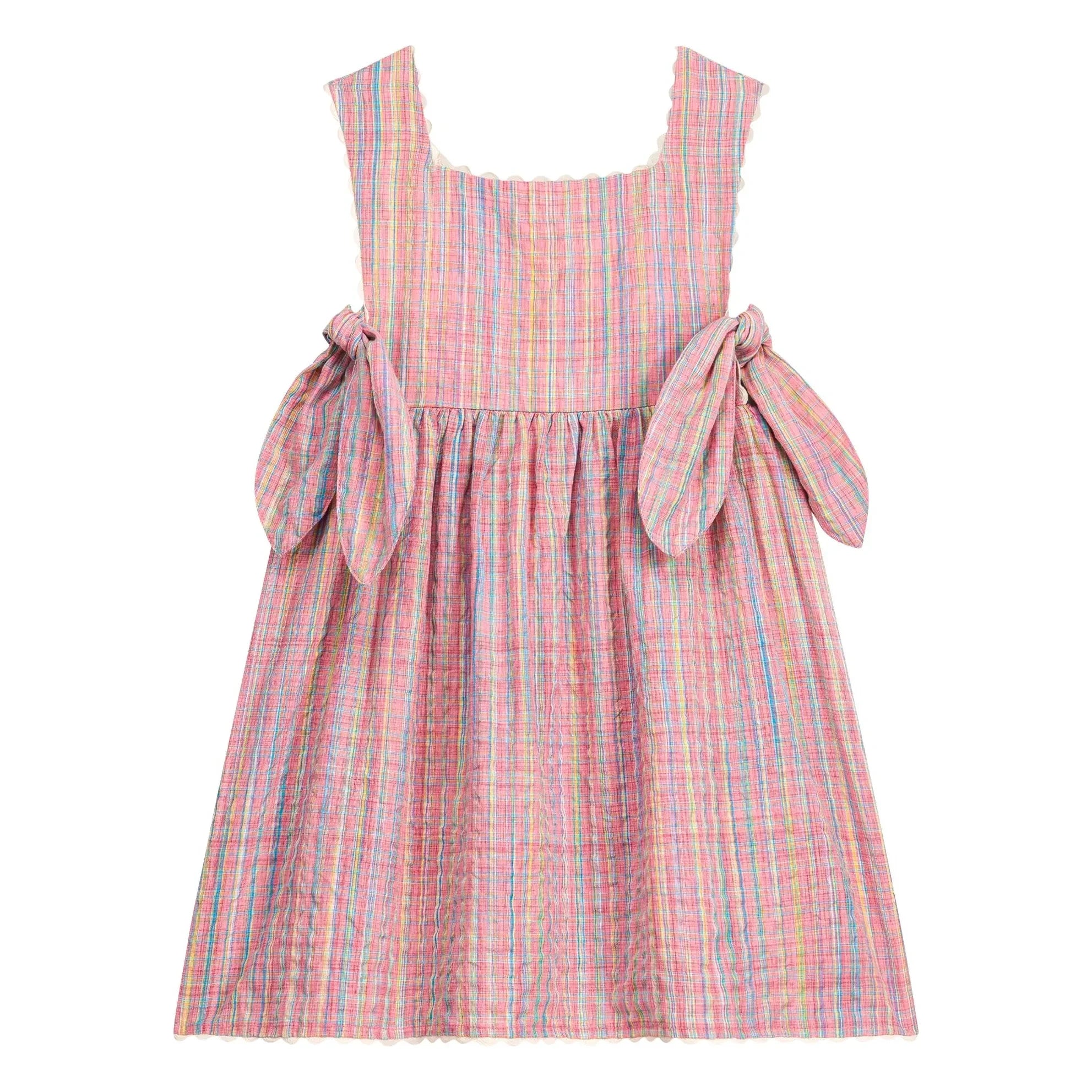 Louise Misha - Aloisa Checkered Bib Dress | Pink