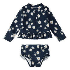 Petit Lem - Floral UV Protection T-Shirt & Panty Set Recycled Fibers | Navy Blue