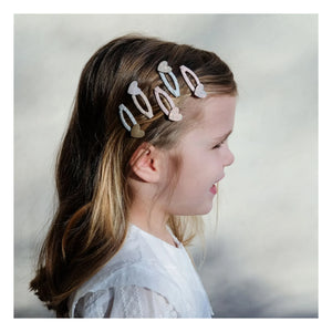 Mimi & Lula - Set of 5 Mini Glitter Heart Hair Clips | Pink