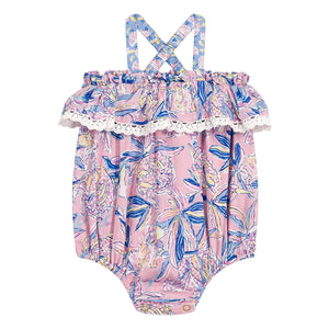 Louise Misha - Kumal Fleurie Organic Cotton Romper | Pink