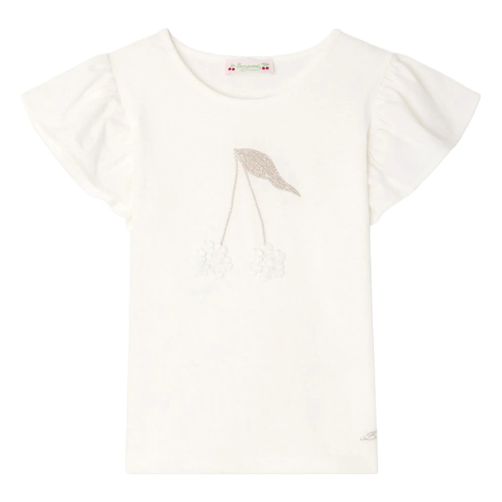 Bonpoint - Emila T-Shirt Volanlı Organik pamuk | Beyaz