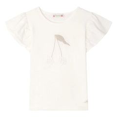 Bonpoint - Emila T-Shirt Volanlı Organik pamuk | Beyaz