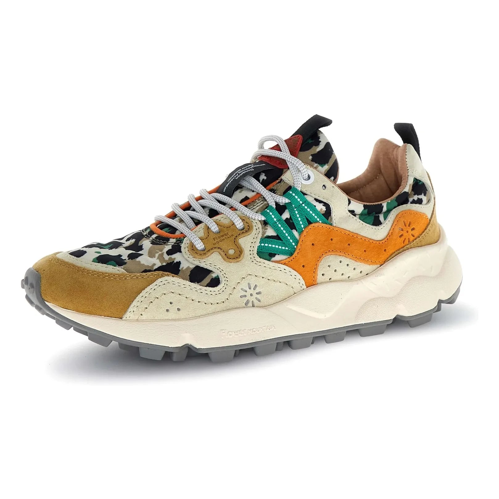 Flower Mountain - Yamano 3 Leopard Suede and Nylon Sneakers | Orange