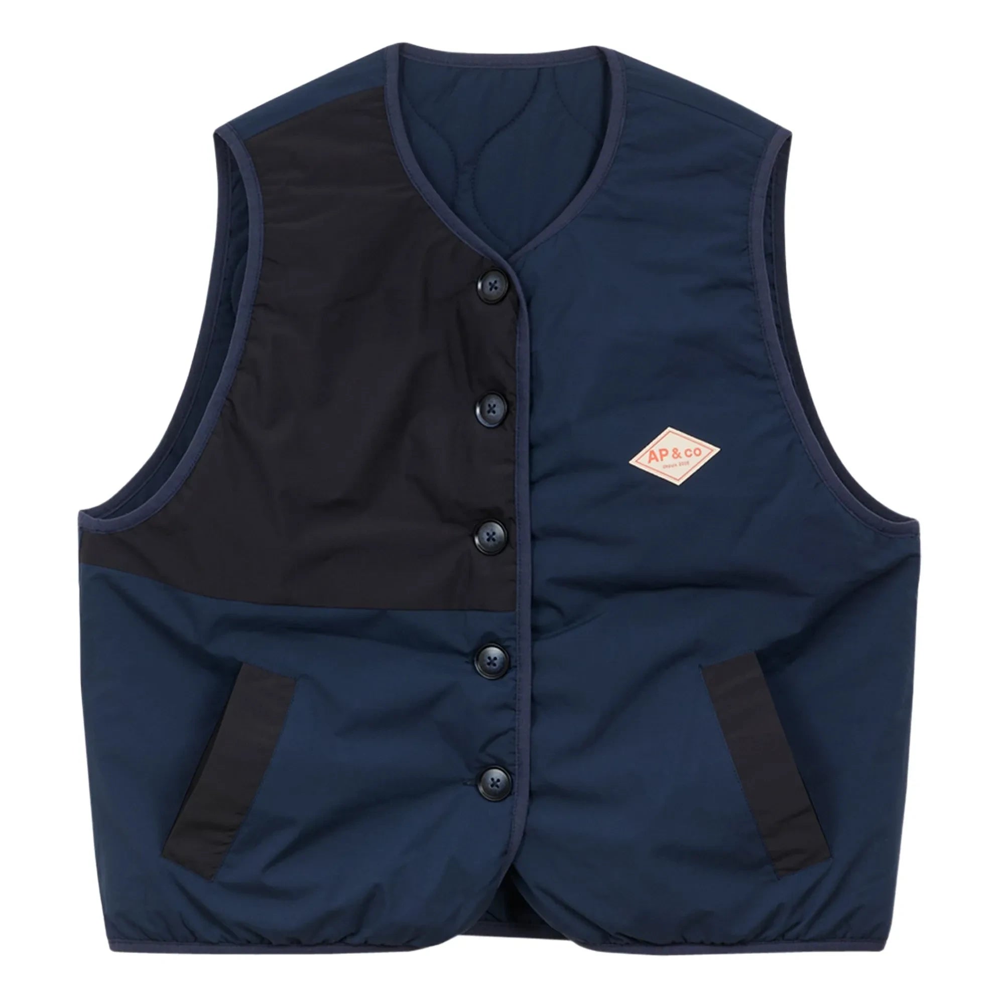 a.p - Georgina Sleeveless Double-Sided Jacket | Navy
