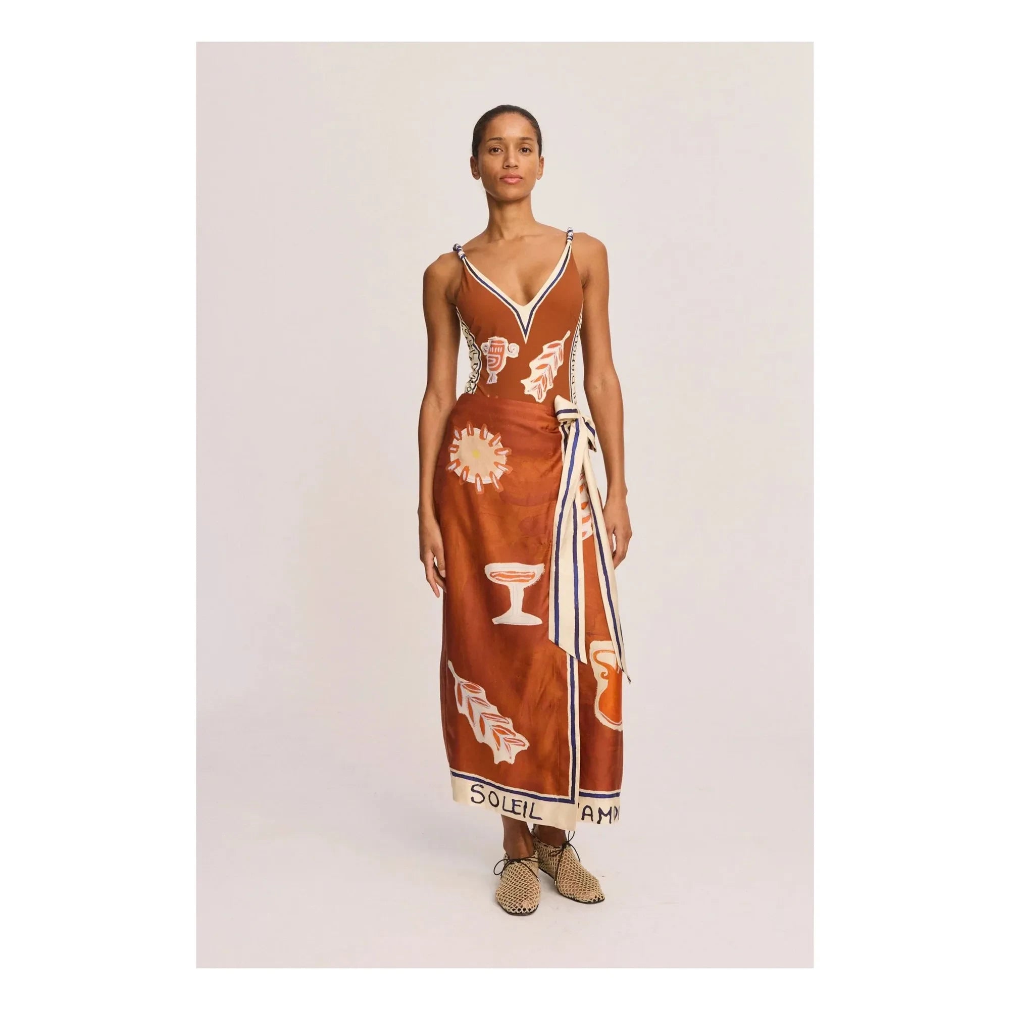 Alémais - Soleil D'Amour silk dress | Terracotta