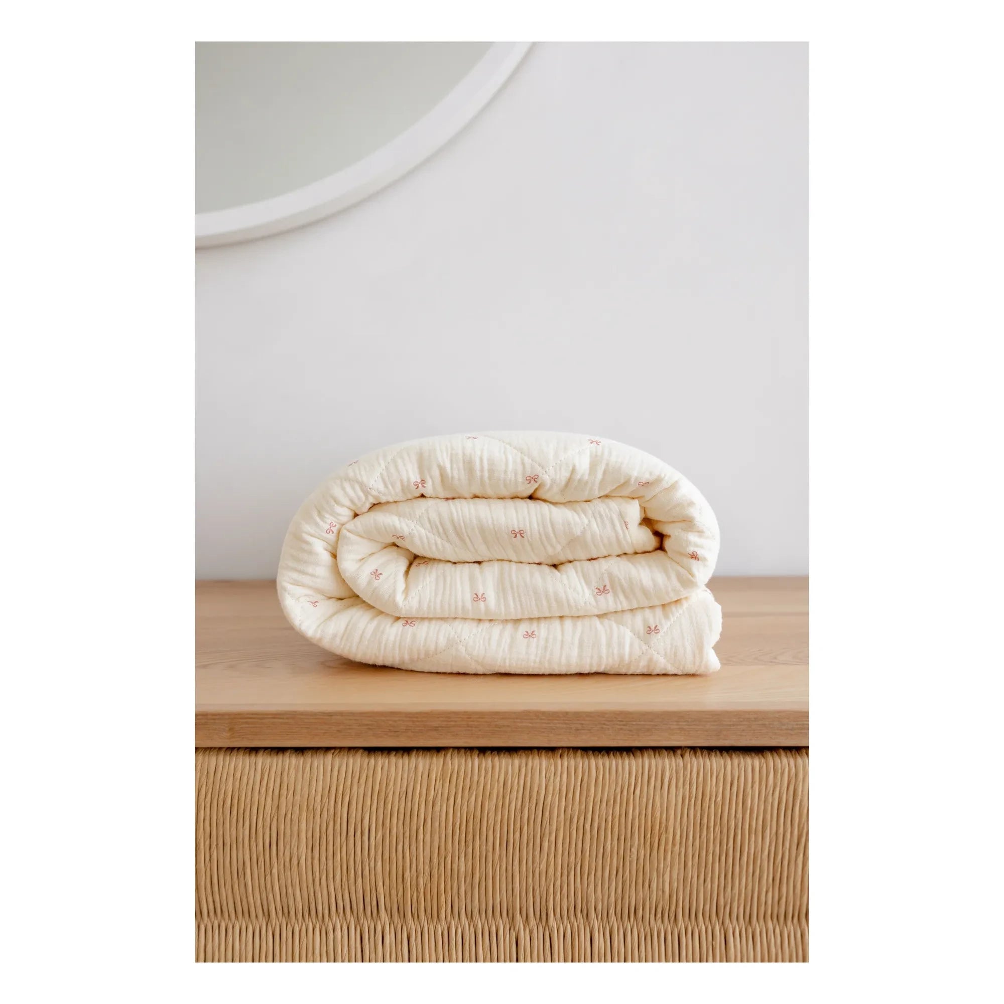 Soft Spot - Organic Cotton Ribbed Quilted Blanket | Ecru