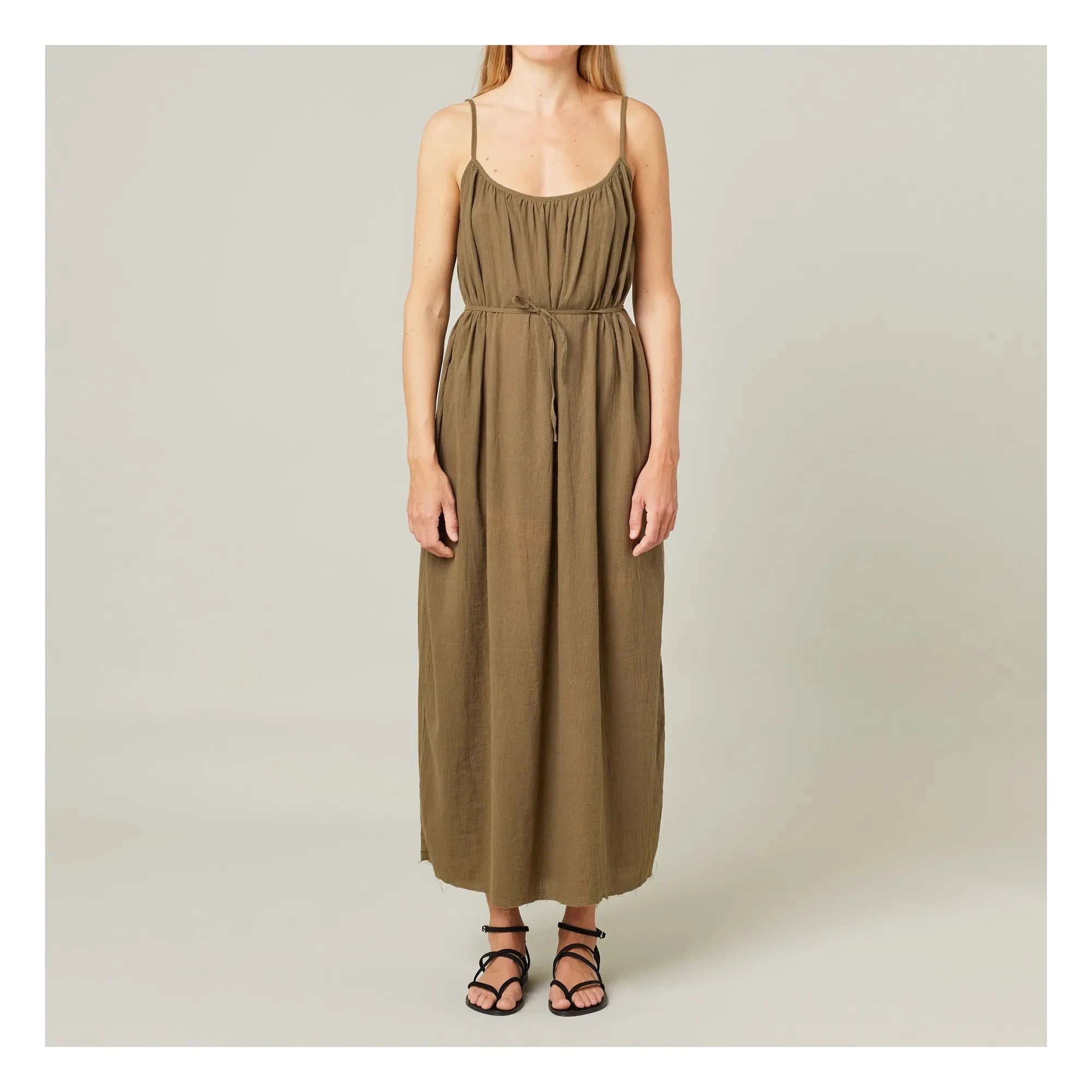 Maison Saint Julien - Palm Beach Cotton Gauze Dress | Khaki