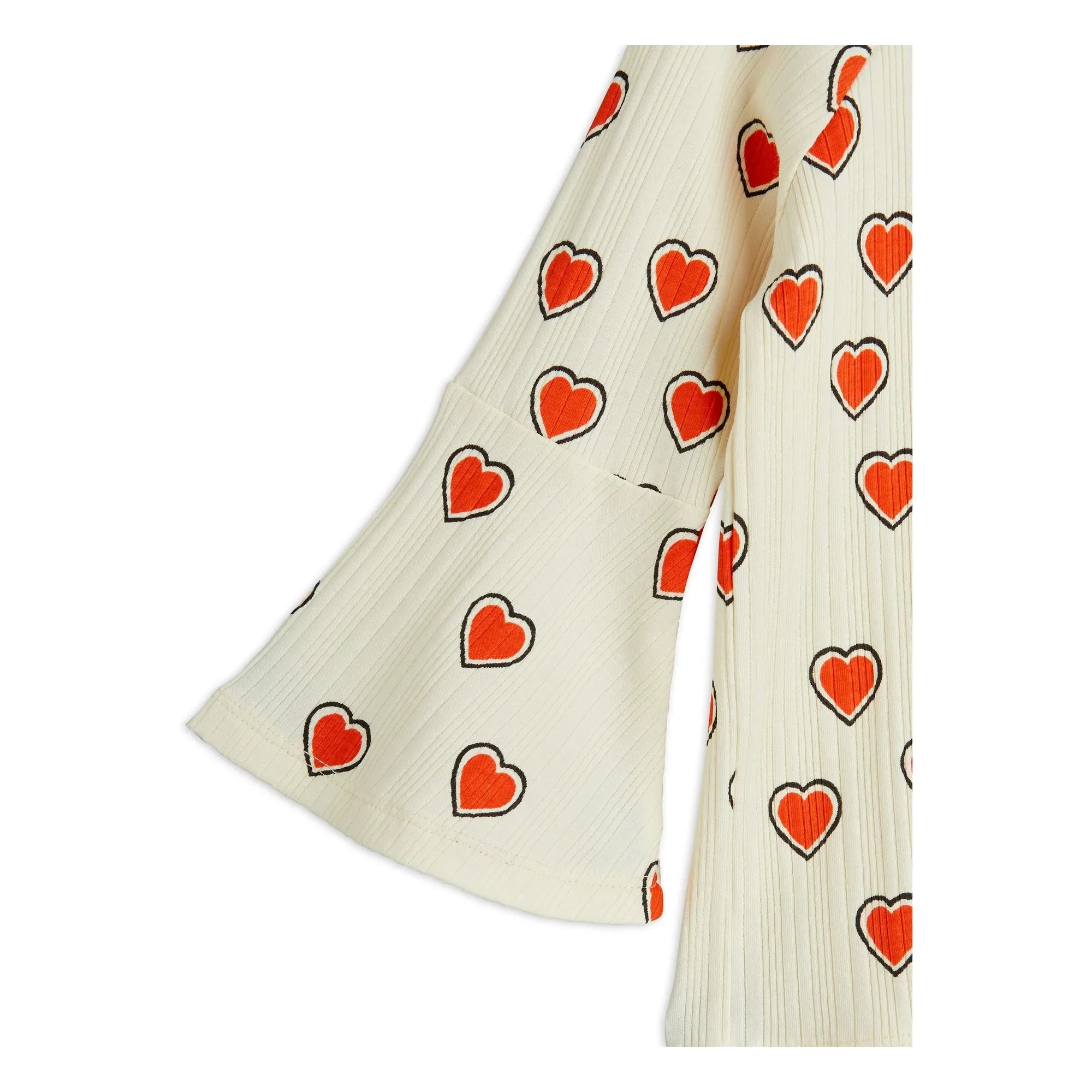 Mini Rodini - Organic Cotton Hearts T-Shirt | Ecru