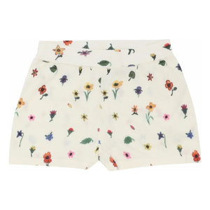 FUB - Organic Cotton Extra Thin Mesh Floral Shorts | Ecru