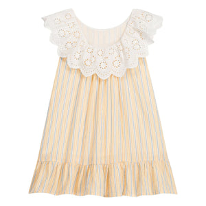 Louise Misha - Danya Striped Organic Cotton Dress | Yellow