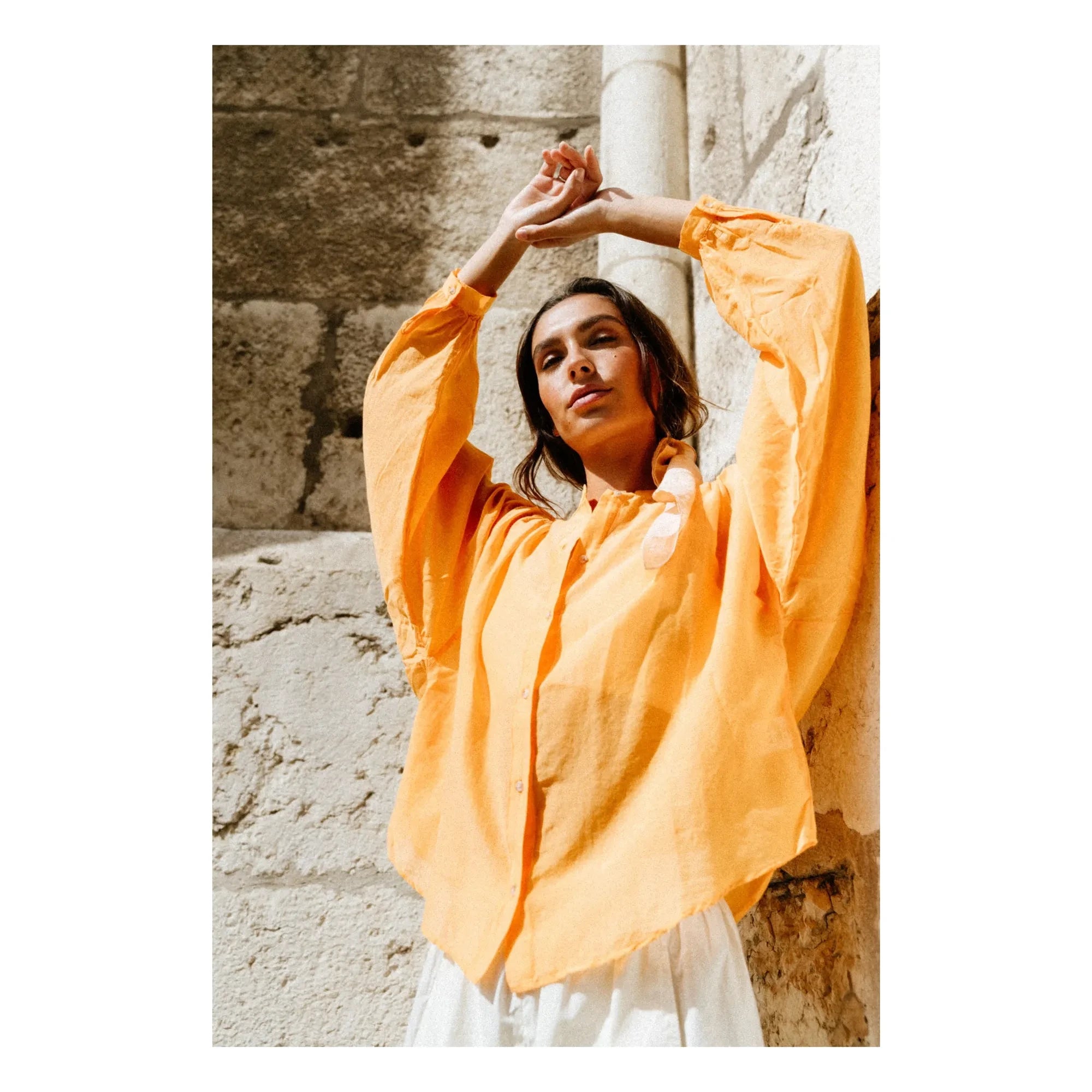 Sacrécoeur - Carla Aurora Poplin Blouse | Orange