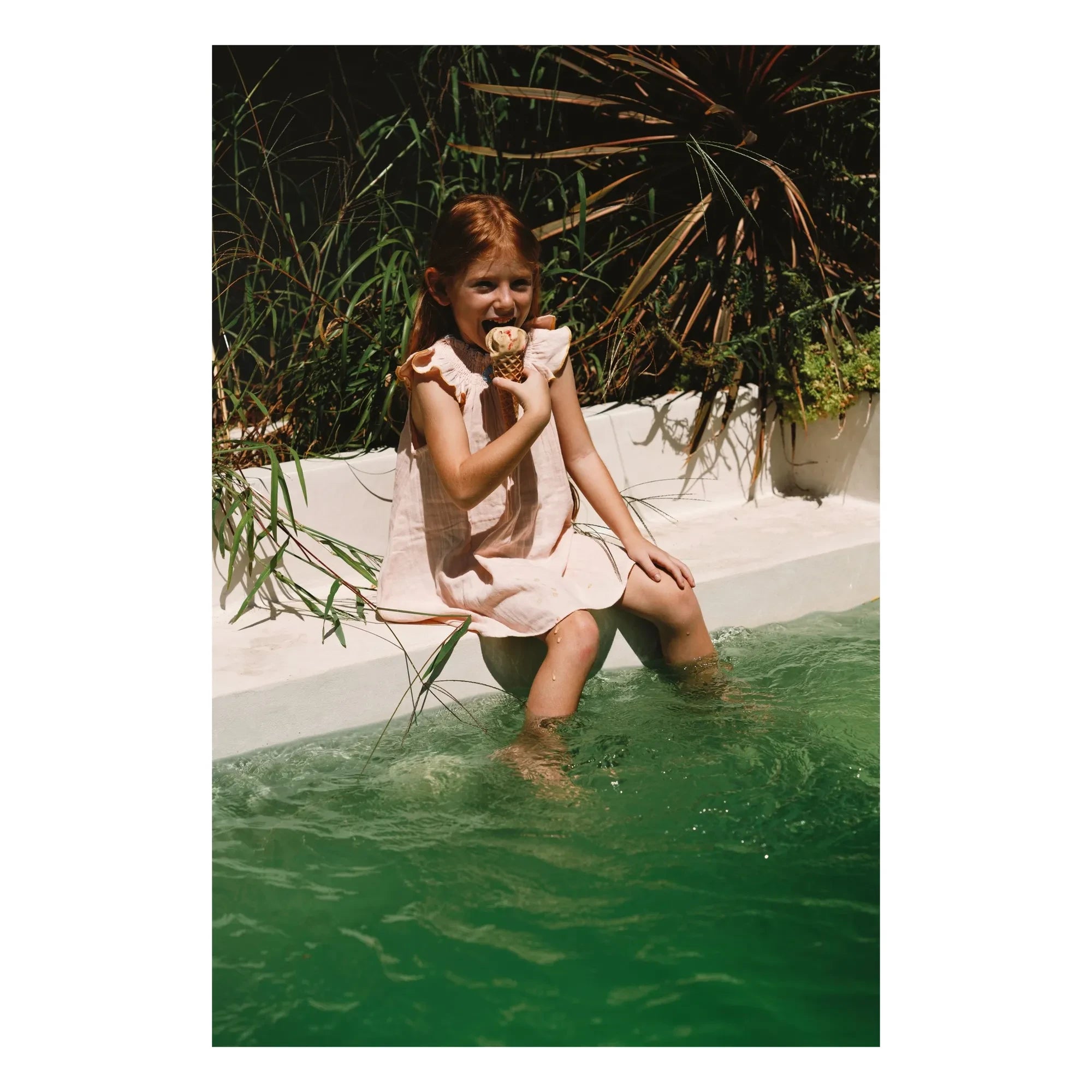 Lilinoa - Louisa Pamuk Gazlı Gipeli Elbise | Pudra pembe