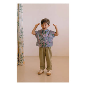 Studio Bohème - Cousin Gaze Organic Cotton Waffle Pants | Light Khaki