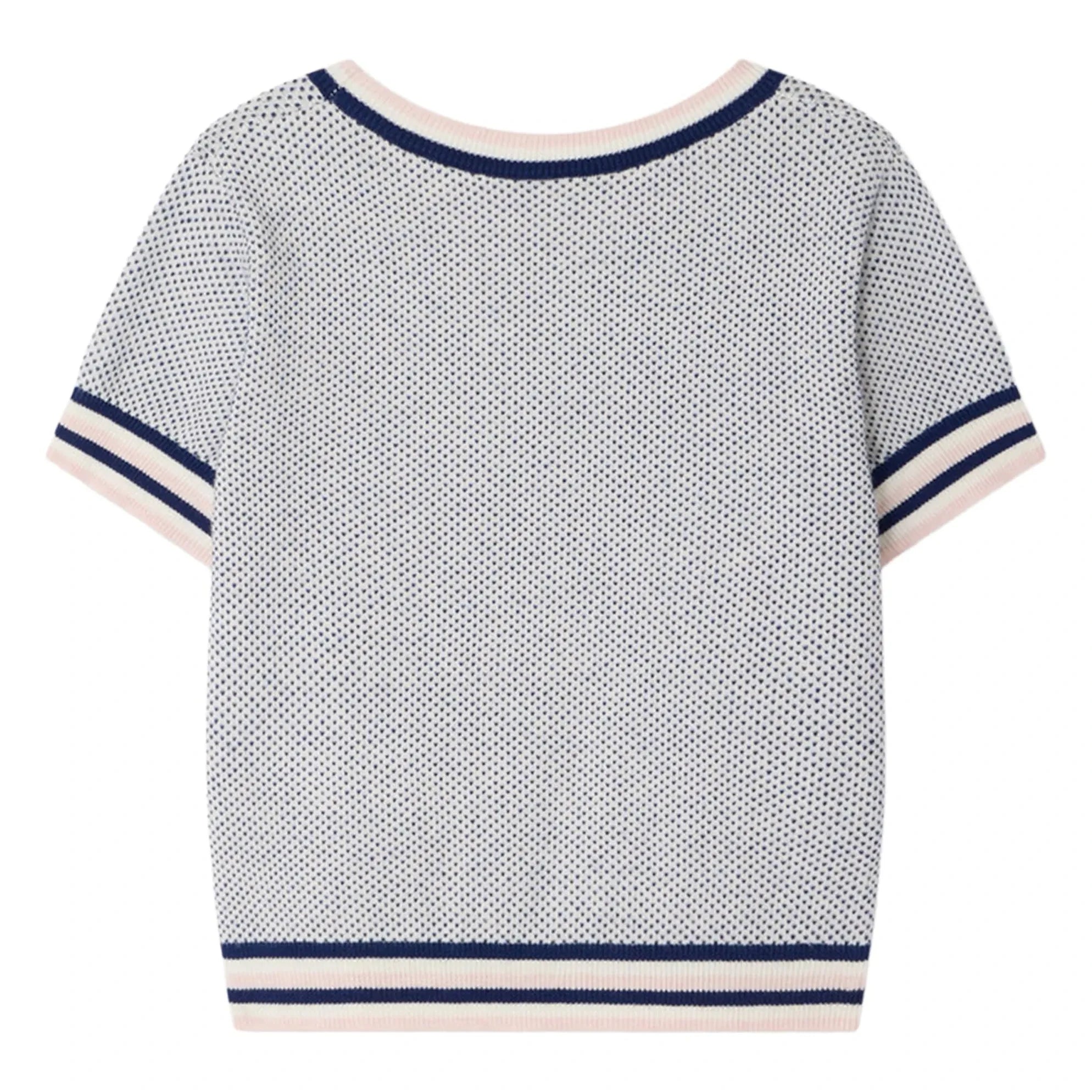 Bonpoint - Fine Knit T-shirt Limette Organic Cotton | Blue