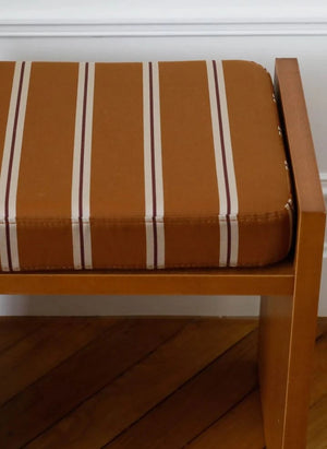 The Socialite Family - Striped Fabric Chiesa Stool | Camel