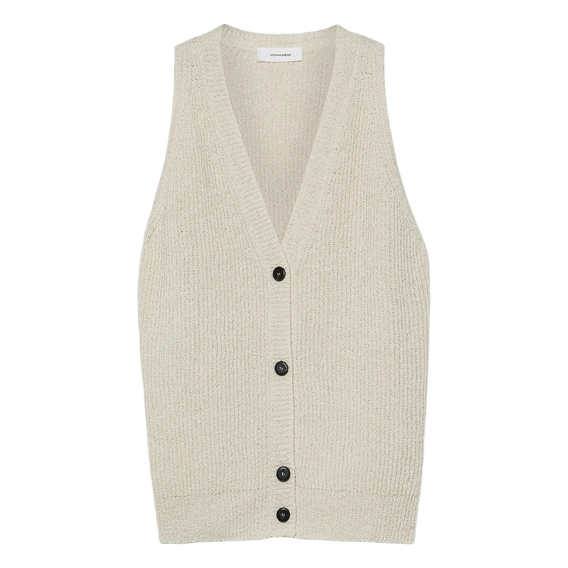 Pomandère - Knitted cardigan in cotton and linen | Cream
