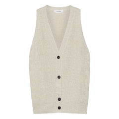 Pomandère - Knitted cardigan in cotton and linen | Cream