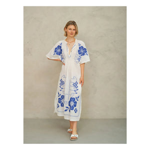 M.A.B.E. - Laney Embroidered Dress | Blue