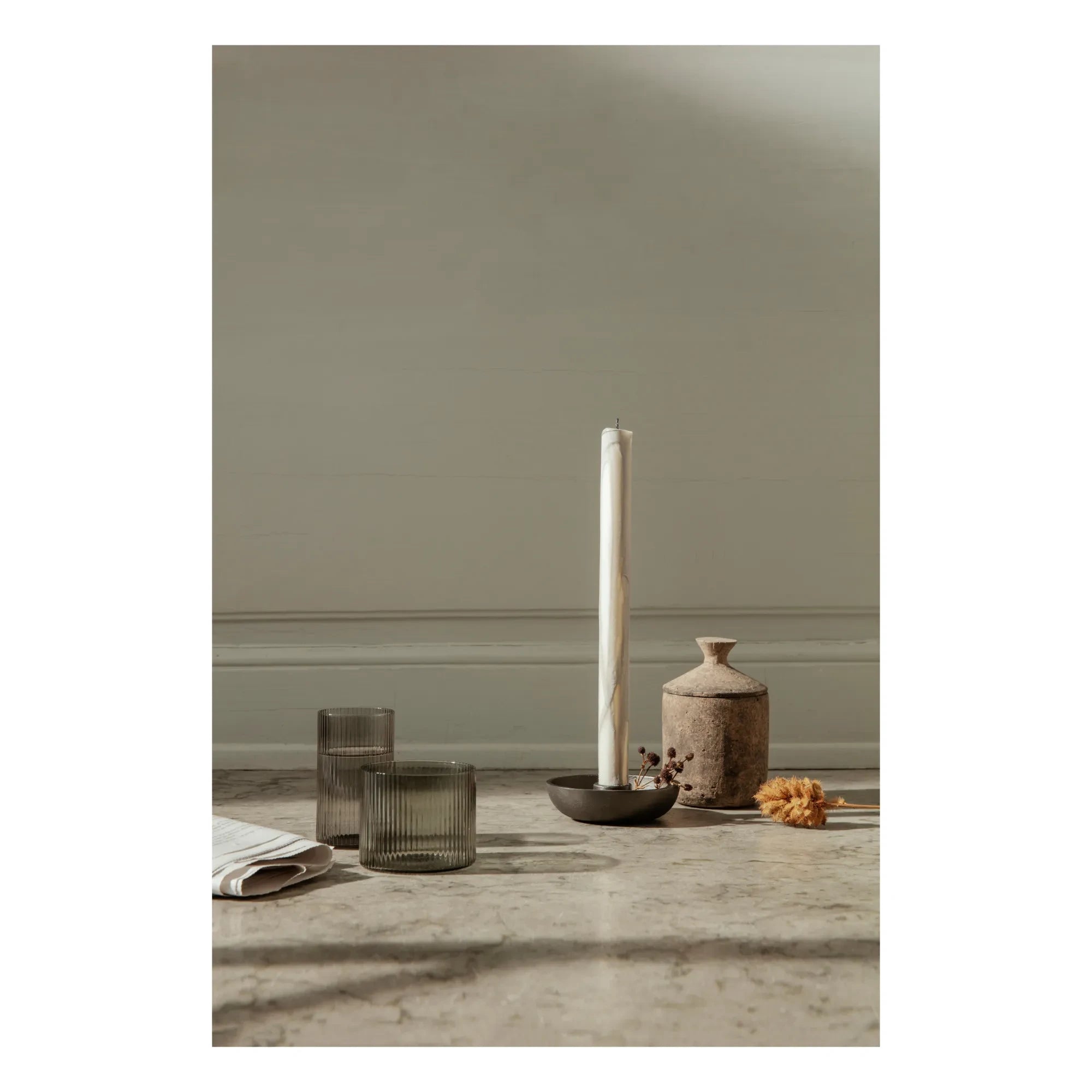 Ferm Living - Geri Dönüştürülmüş Alüminyum Kase Mumluk | Siyah