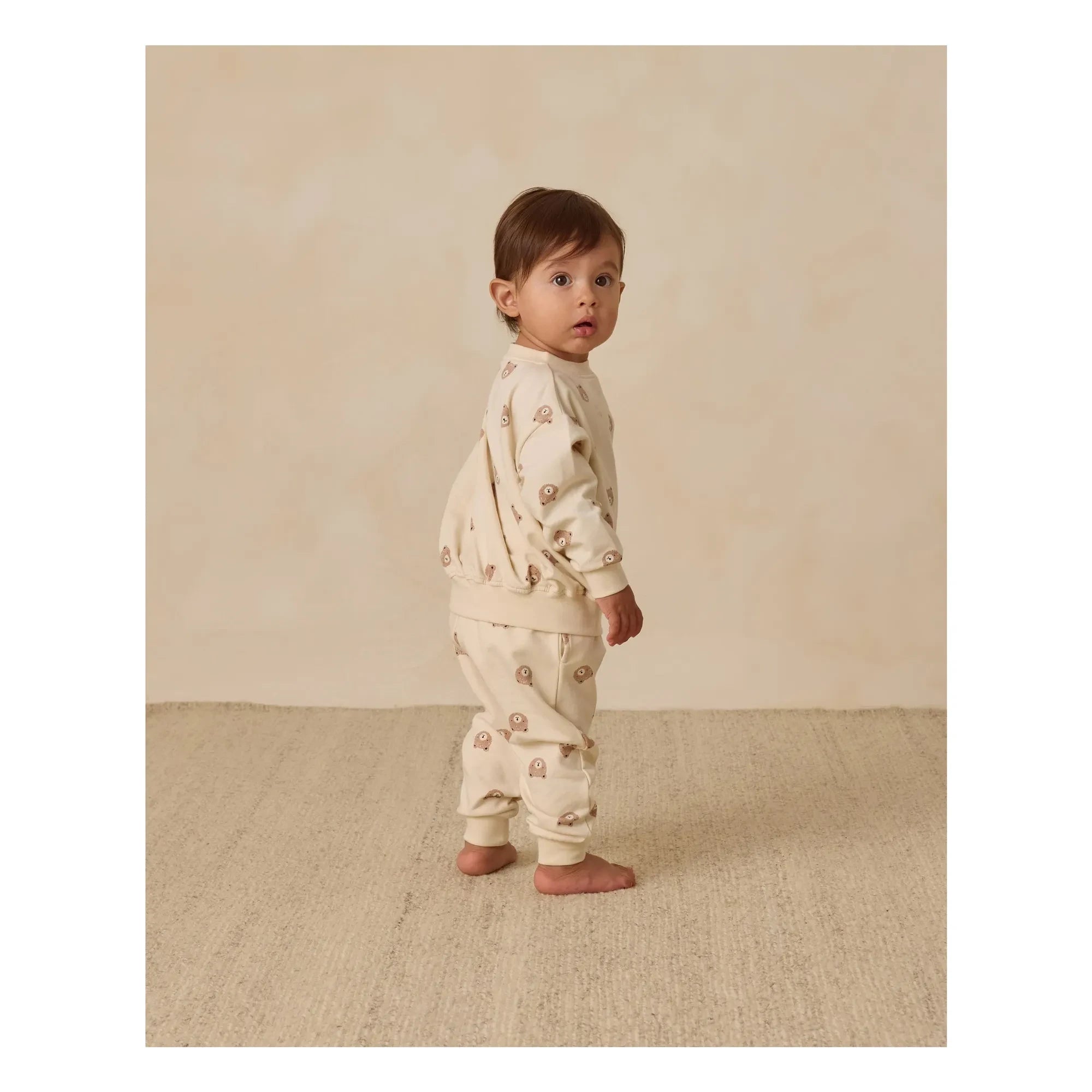 Quincy Mae - Organik pamuklu ayı sweatshirt | Ecru