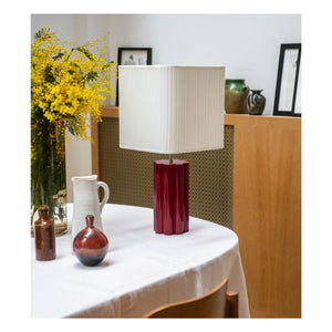 The Socialite Family - Lacquered Wood and Puffed Cotton Gioia Table Lamp - EU Version (220 V) | Burgundy