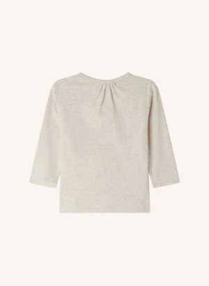 Bonpoint - Tahsina organik pamuklu fitilli T-shirt | Heather beige