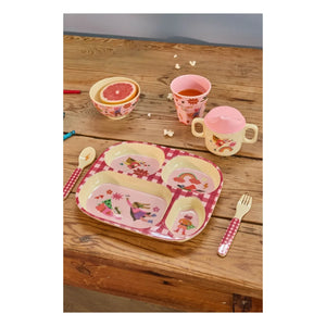 Rice - Compartmentalized Melamine Plate | Pink