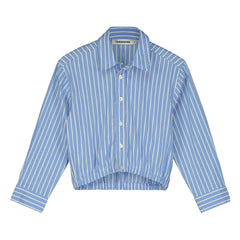 Tangerine - Striped Elastic Short Shirt | Light Blue