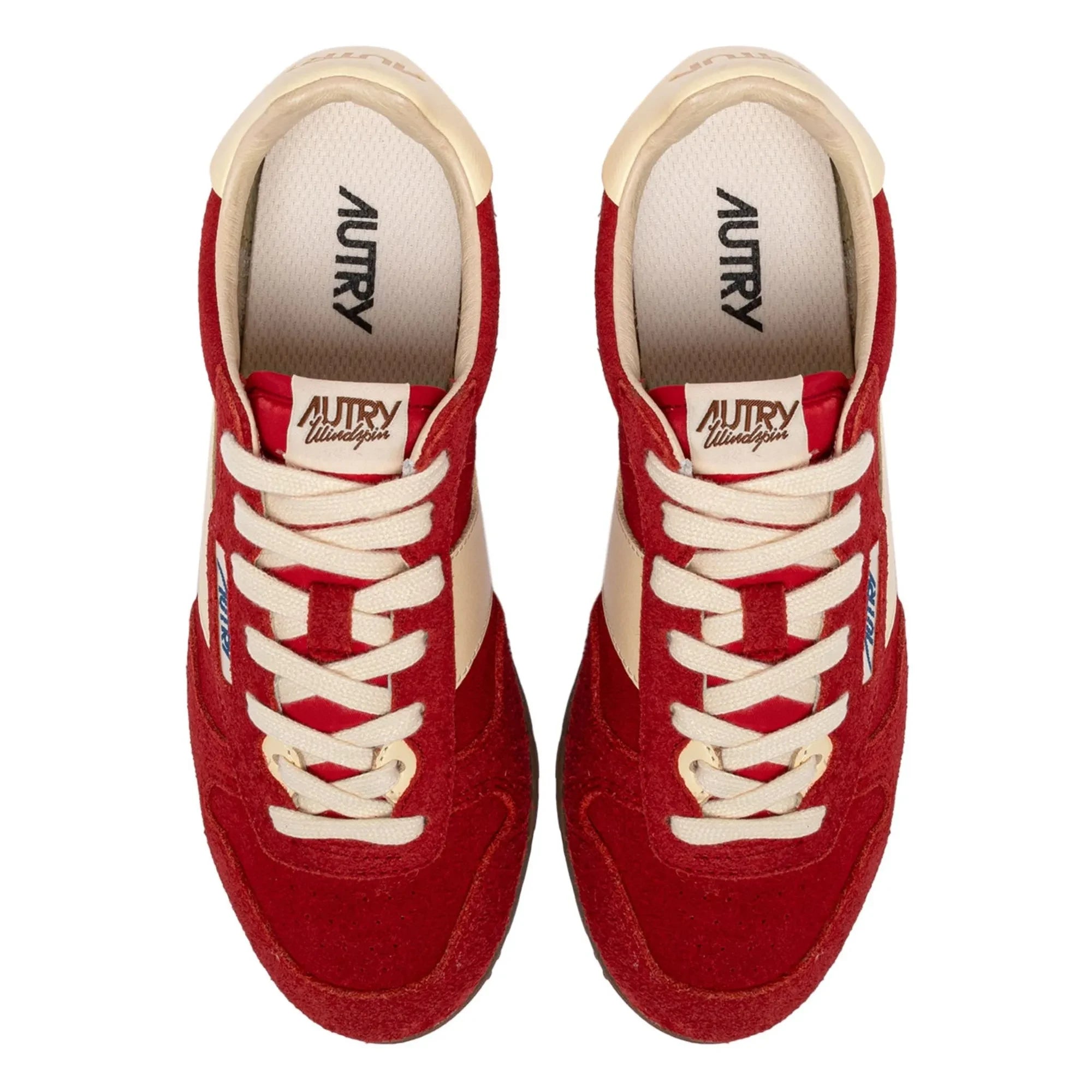 Autry - Windspin Low Two-Tone Suede and Leather Sneakers | Red