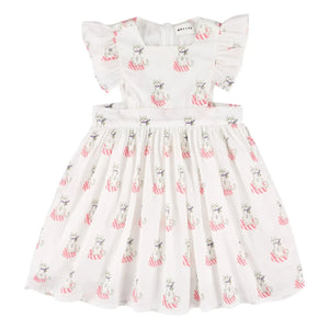 Morley - Xipil Cats Ruffled Dress | White