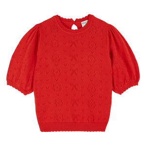 Emile et Ida - Organic Cotton Knitted Ribbed Sweater | Poppy