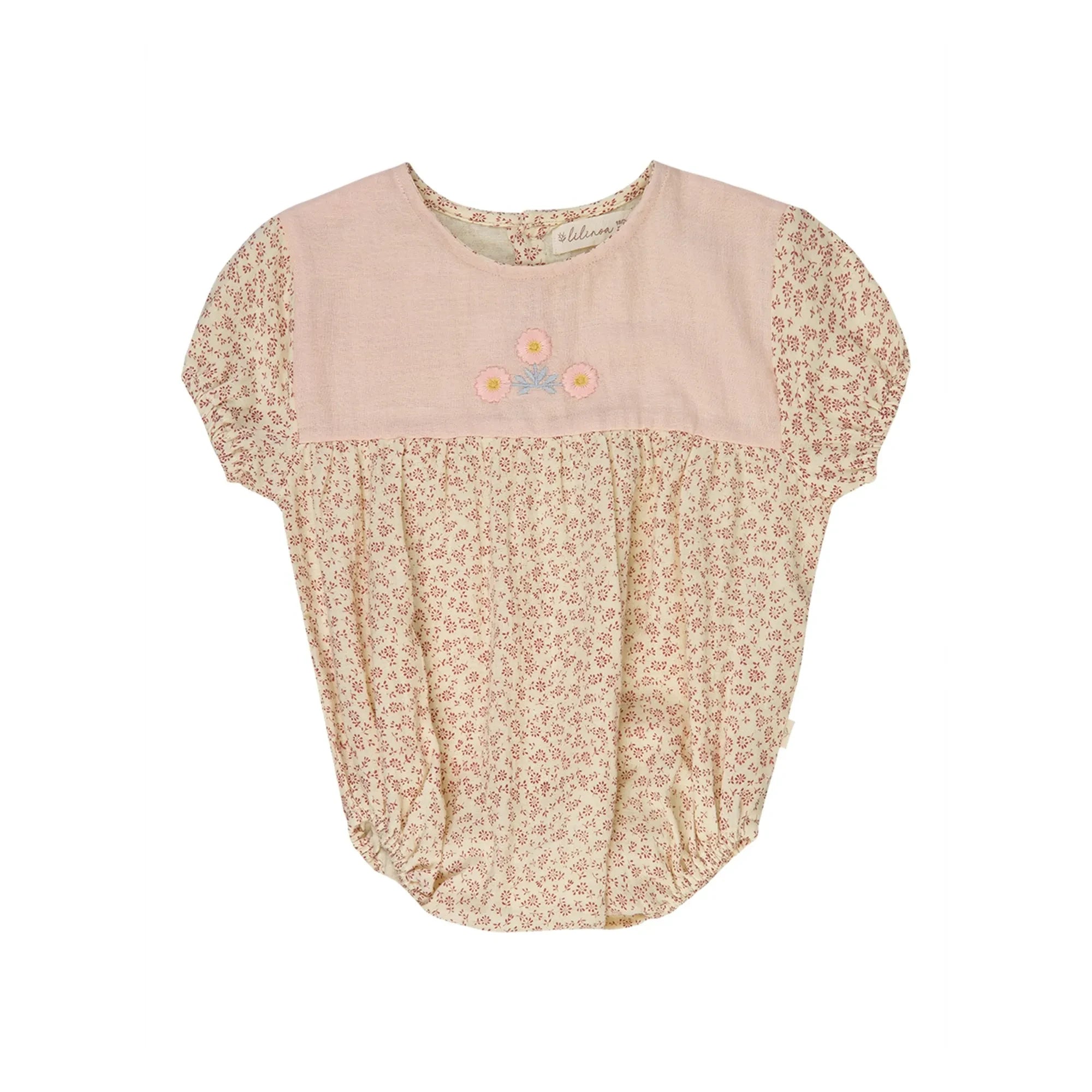 Lilinoa - Jules Liberty embroidered cotton gauze romper | Ecru
