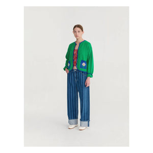 Bobo Choses - Pixel Daisy Organic Cotton Cardigan | Green