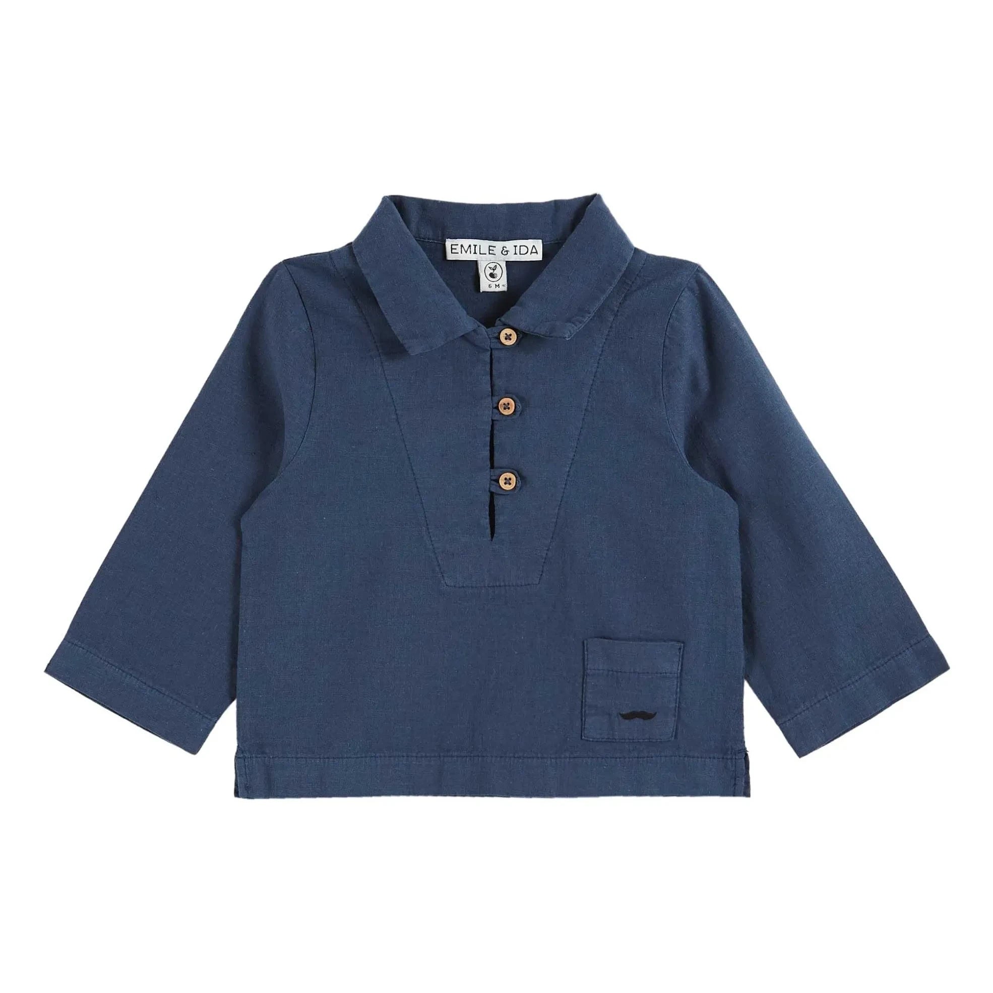 Emile et Ida - Linen Shirt | Navy Blue