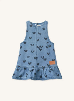 Liewood - Angelica Heart Denim Ruffled Dress | Blue