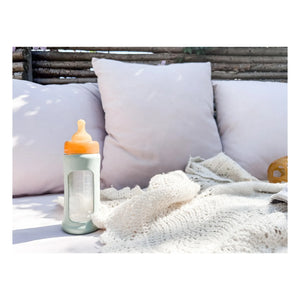 Hevea - Medium Flow Wide Mouth Glass Bottle Protector Sleeve | Olive Green