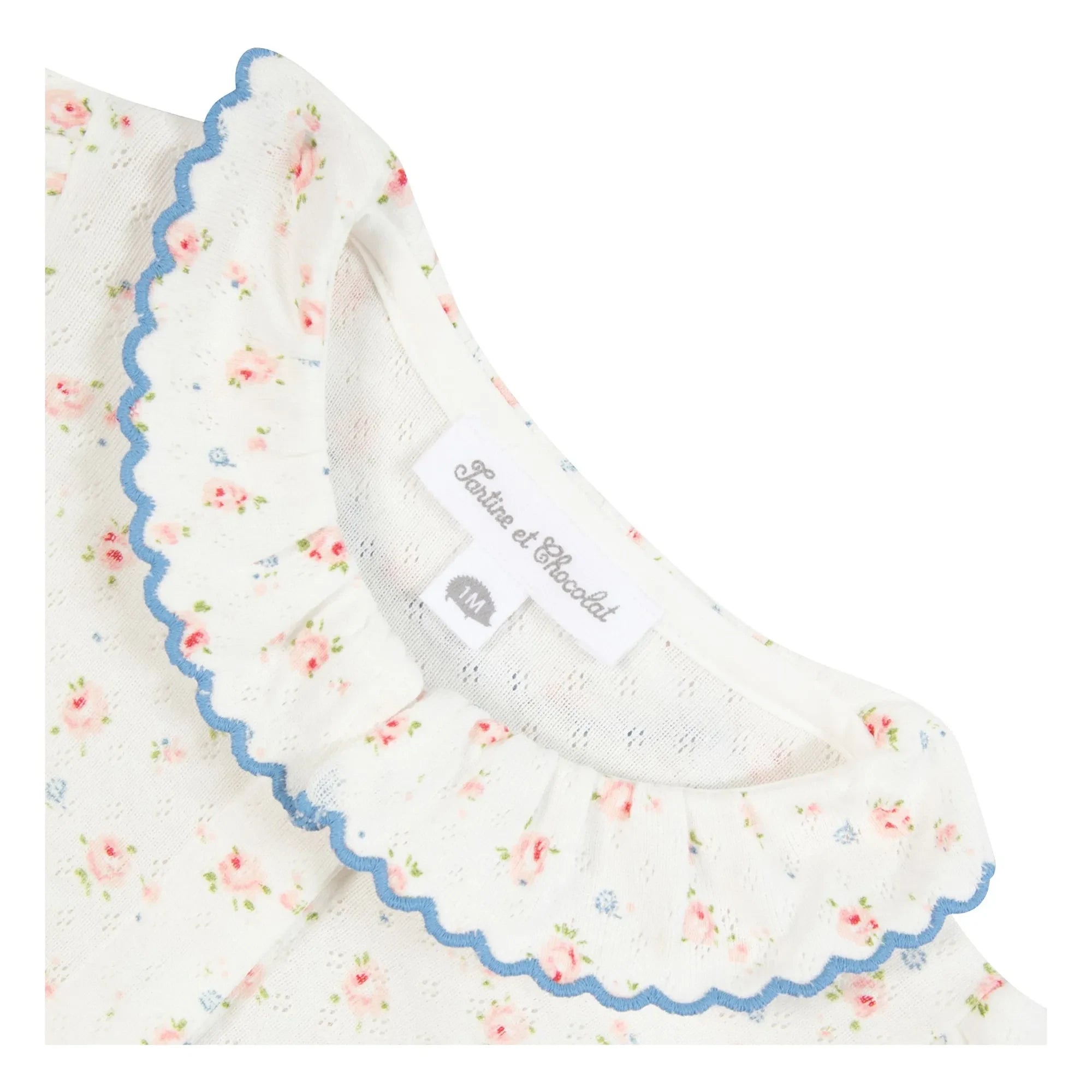 Tartine et Chocolat - Floral Lace Collar Pajama | Ecru
