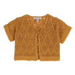 Emile et Ida - Crochet Short-Sleeve Vest | Mustard