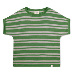 Matona - Striped Organic Cotton Fine Knit T-Shirt | Green
