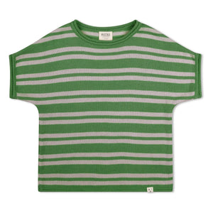 Matona - Striped Organic Cotton Fine Knit T-Shirt | Green