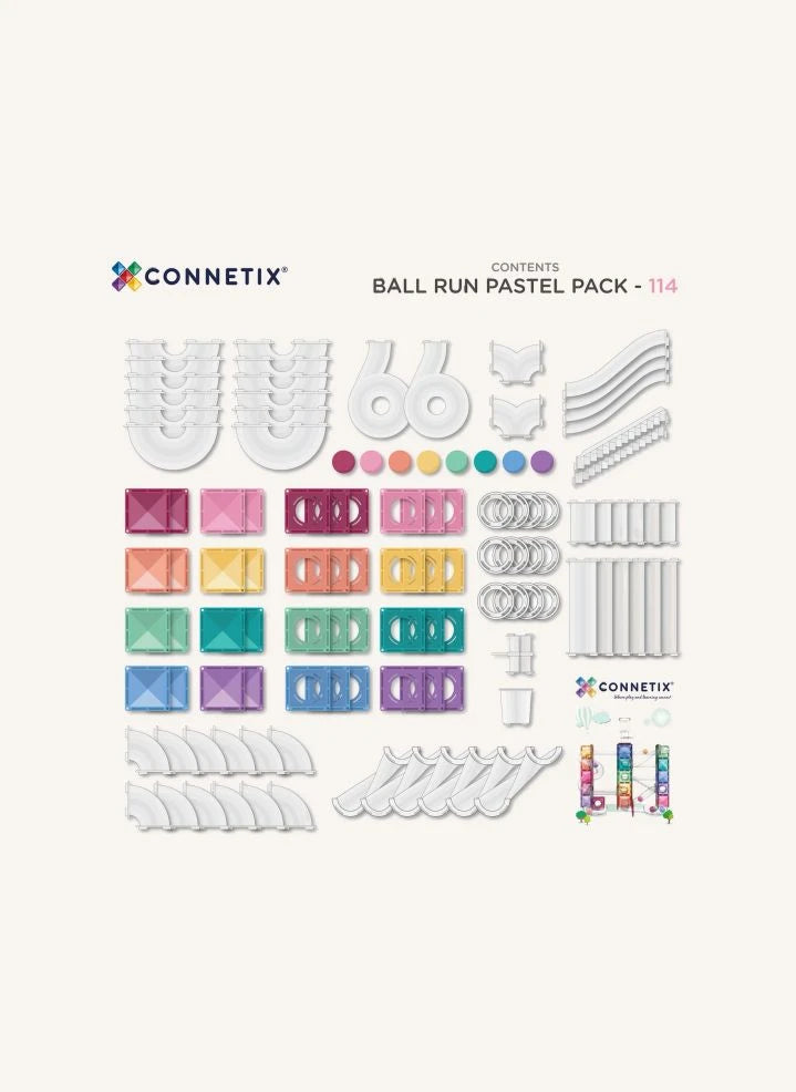 Connetix - Pastel 114 Piece Ball Run Set
