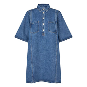 Lollys Laundry - Mola Cotton Dress | Denim Blue