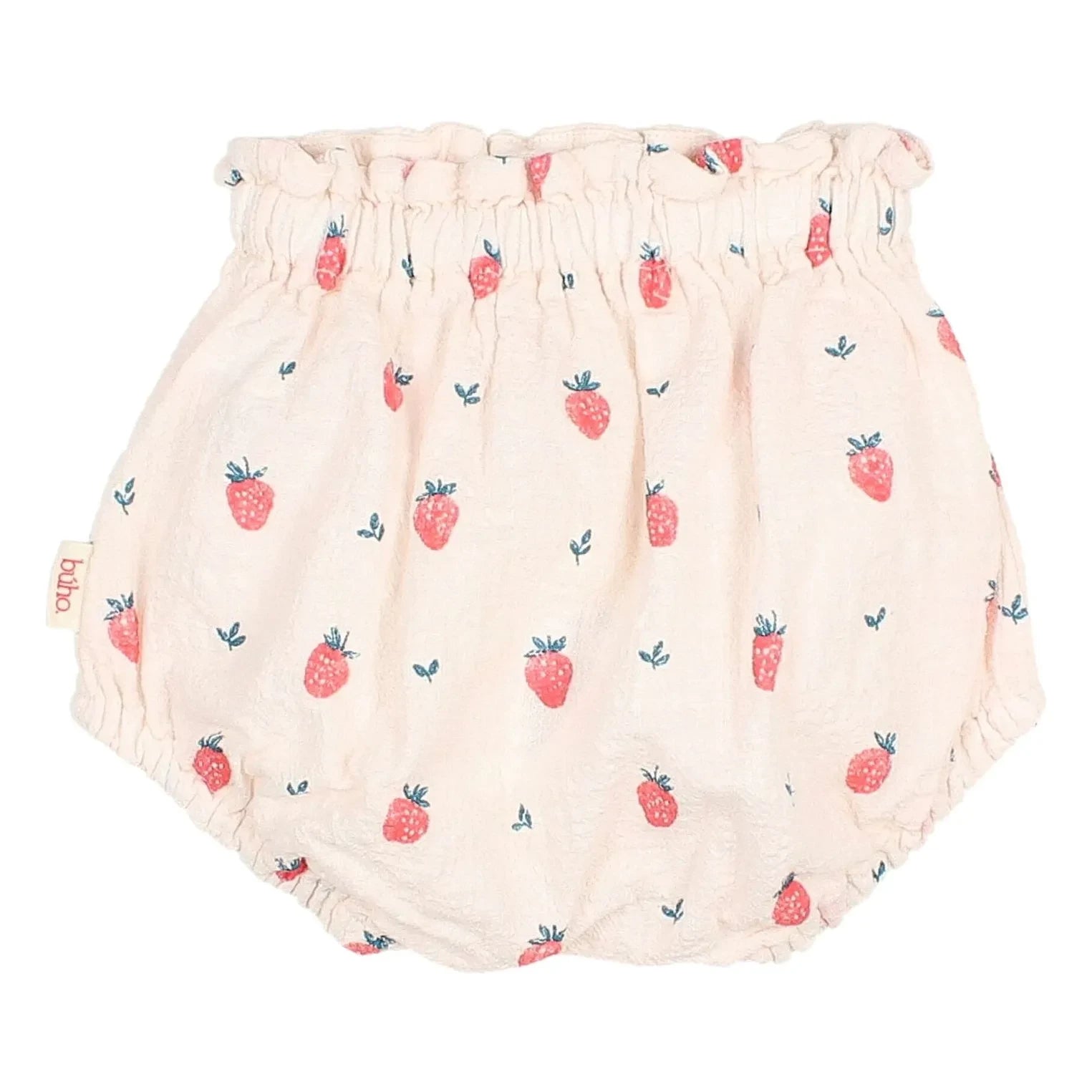 Búho - Organic Cotton Strawberry Patterned Bloomers | Powder Pink