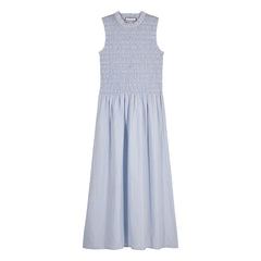 Maria de la Orden - Saint Barth Cotton Striped Dress | Light Blue