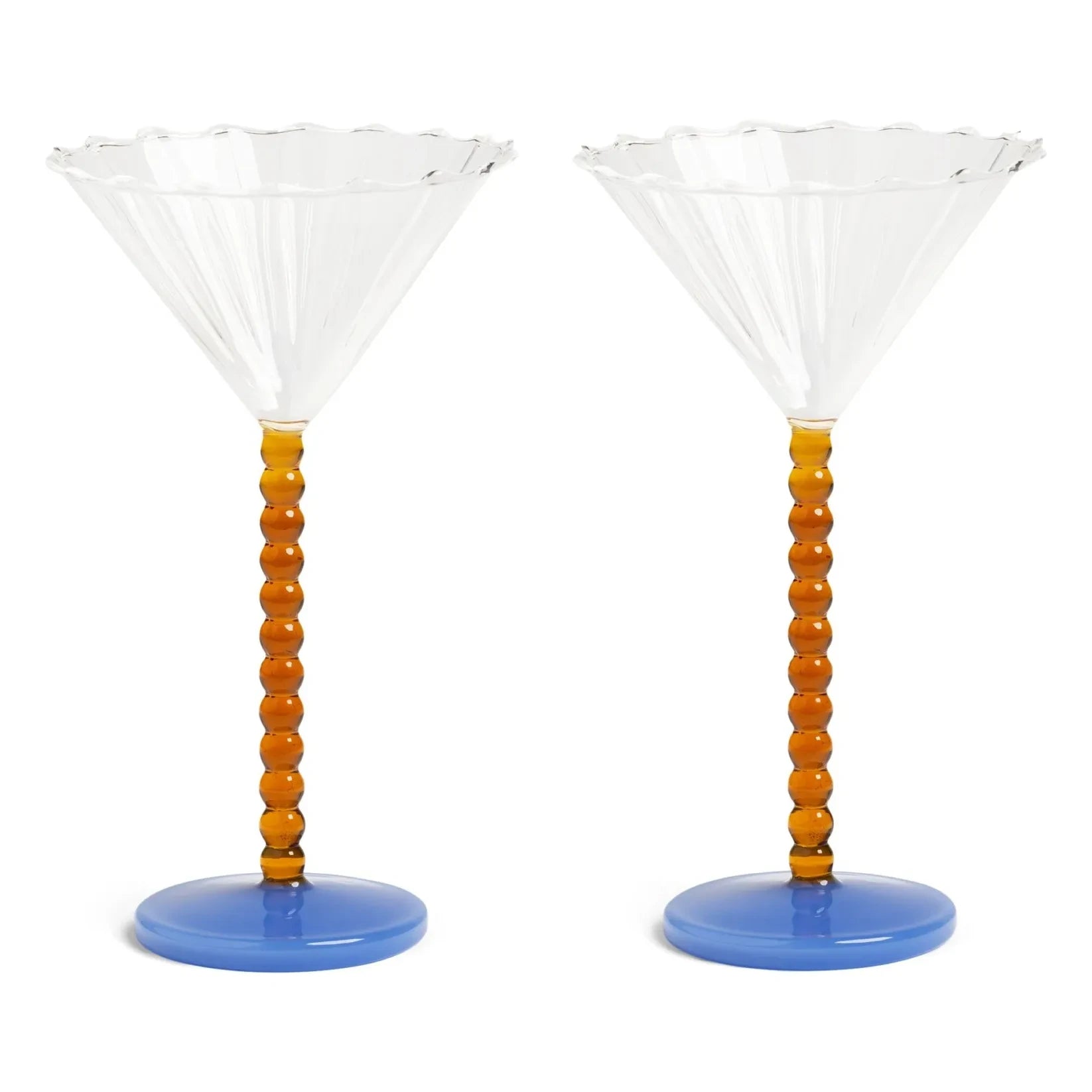 &Klevering - Amber-Colored Pearl Glasses - Set of 2