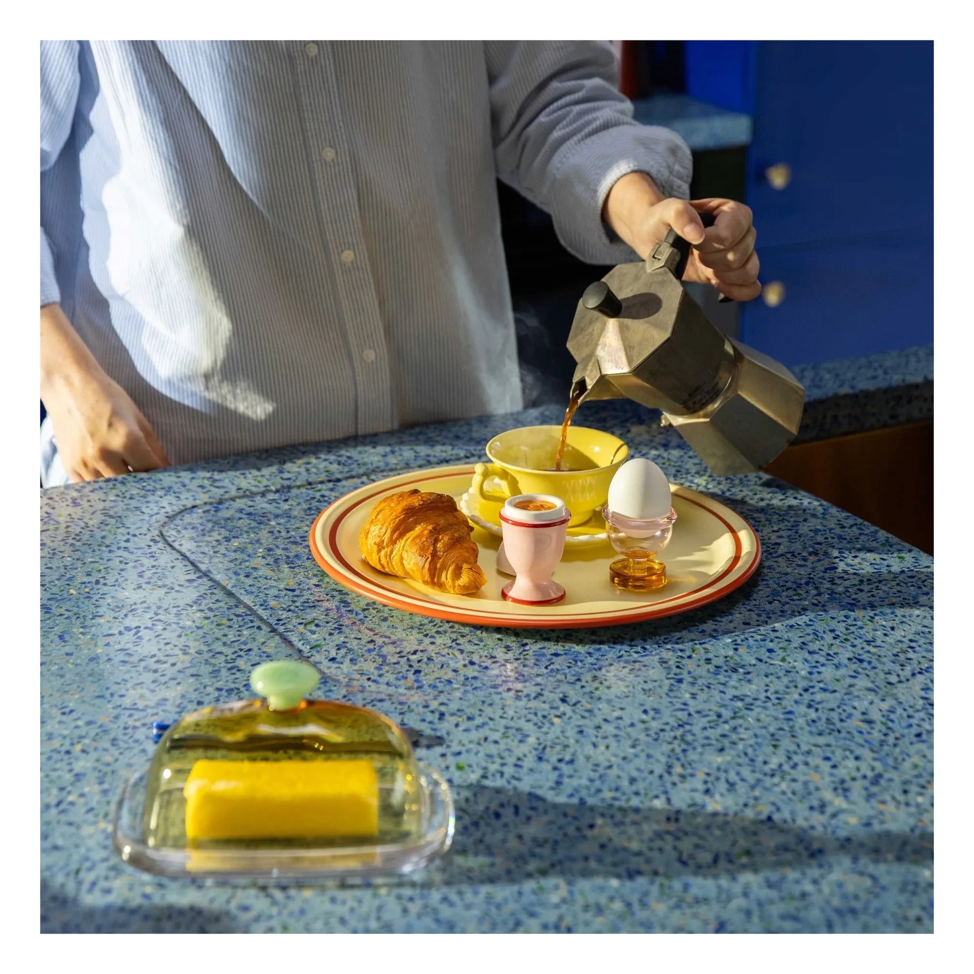 &Klevering - Glass butter container Canteen | Yellow