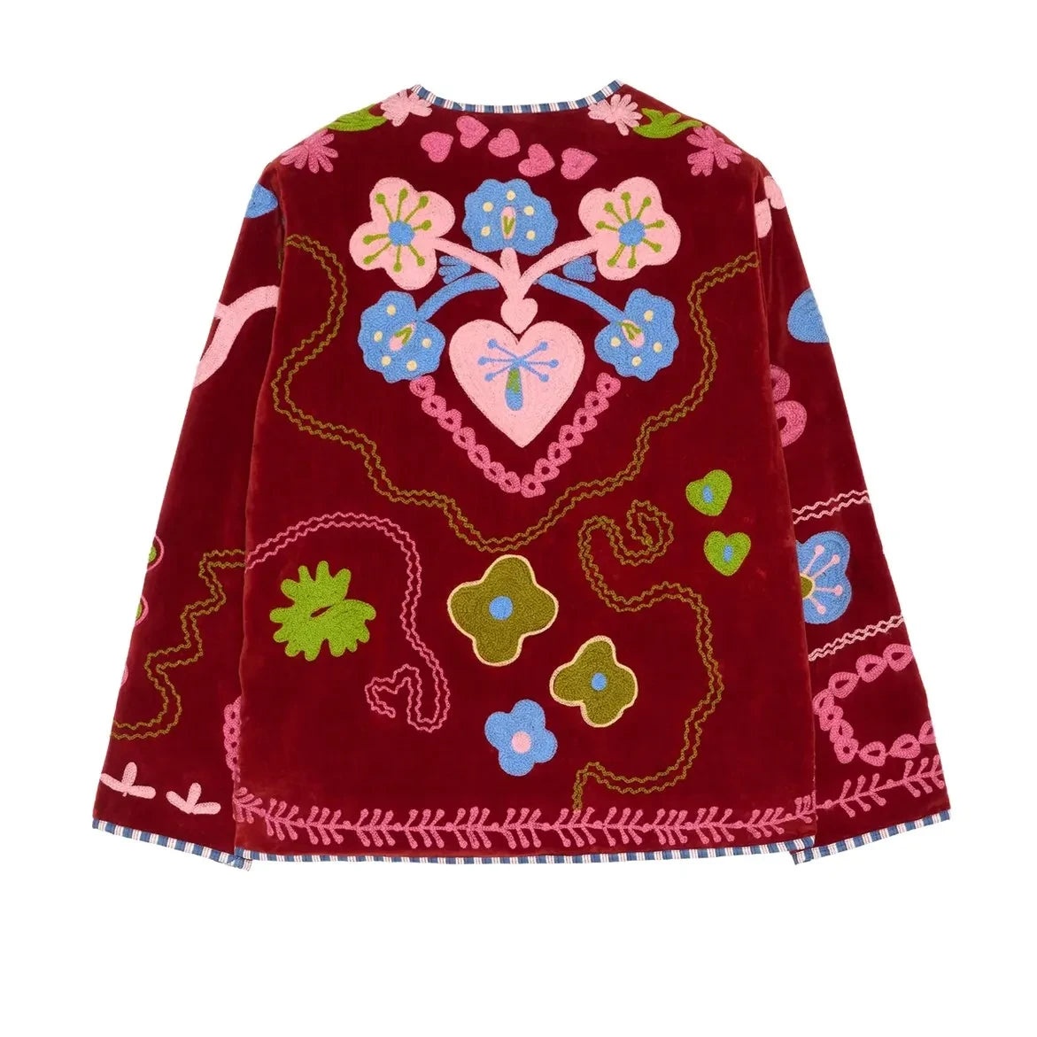 SISSEL EDELBO - Burgundy işlemeli Maggie ceket