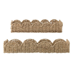 Bloomingville - Brea wicker tray - Set of 2 | Brown