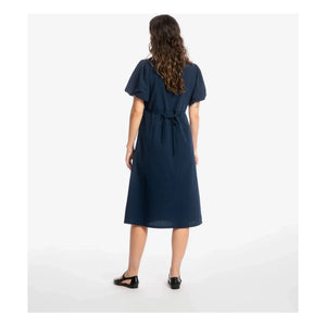 Matona - Mi-Long Organic Cotton Dress | Navy