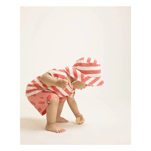 Búho - Organic Cotton Striped Hat Towel | Red